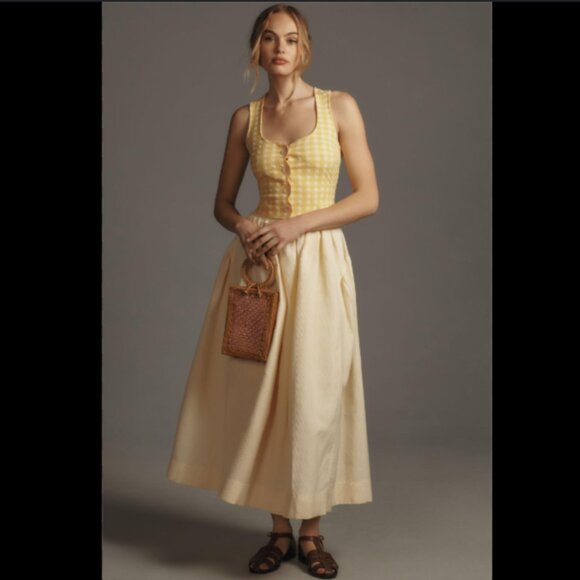 Brand New Maeve Gingham Square-Neck Vest - Picture 3 of 8